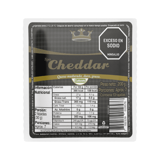Queso Tipo Cheddar Colanta Tajado X 200 g