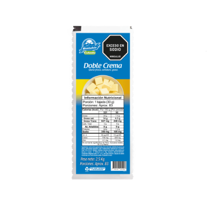 Queso Doble Crema Montefrío Bloque x 2500 g