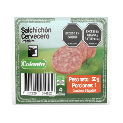 Salchichon Cervecero Colanta Tajado X50g   