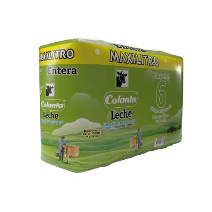 Leche UHT Entera Maxilitro Colanta Bolsa X 1100 ml X 6 U