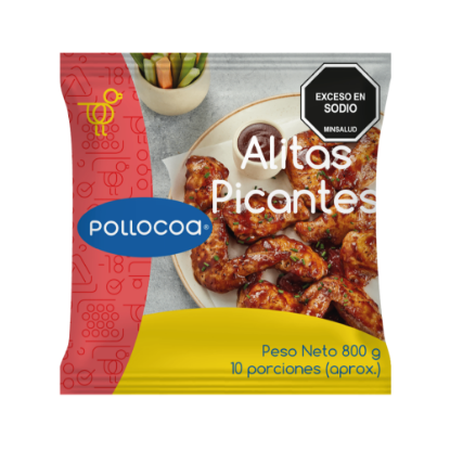 Imagen de Alitas de pollo picantes PolloCoa X 800 g