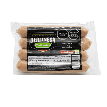 Salchicha Berlinesa Colanta x 400 g