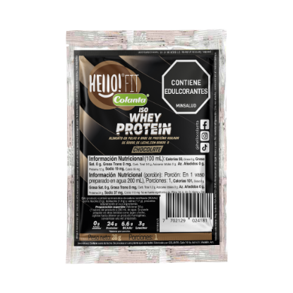 Iso Whey Protein Chocolate Hello! Fit Colanta X 28 g
