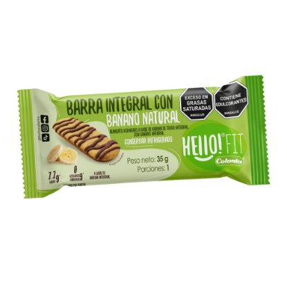 Barra Refrigerada Integral con Banano Hello! Fit Colanta X 35 g