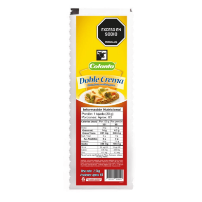 Queso Doble Crema Colanta Bloque X 2500 g