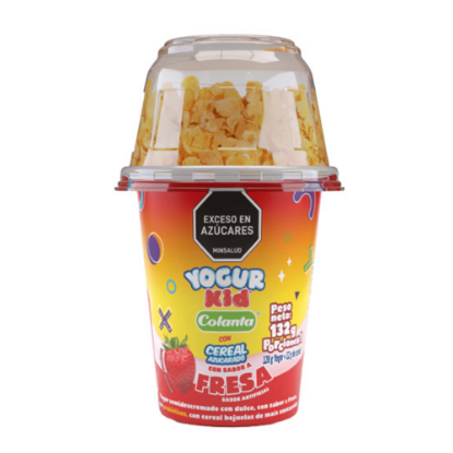 Yogur Kid Sabor a Fresa con Cereal Azucarado Colanta X 132 g