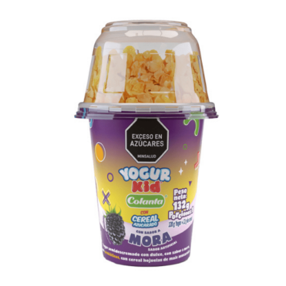 Yogur Kid Sabor a Mora con Cereal Azucarado Colanta X 132 g