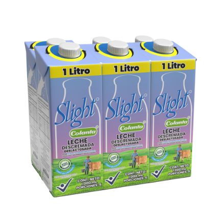 Leche UHT Deslactosada Descremada Colanta Caja X 1000 ml X 6 U